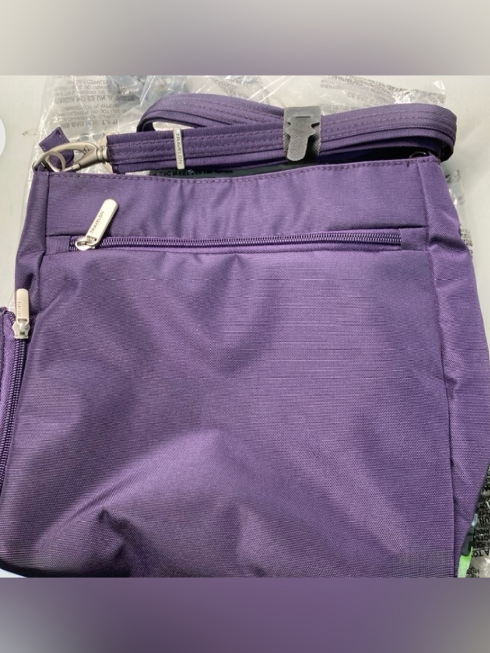 Travelon Purple Classic North South Anti Theft Crossbody Bag NWT - Picture 4 of 12
